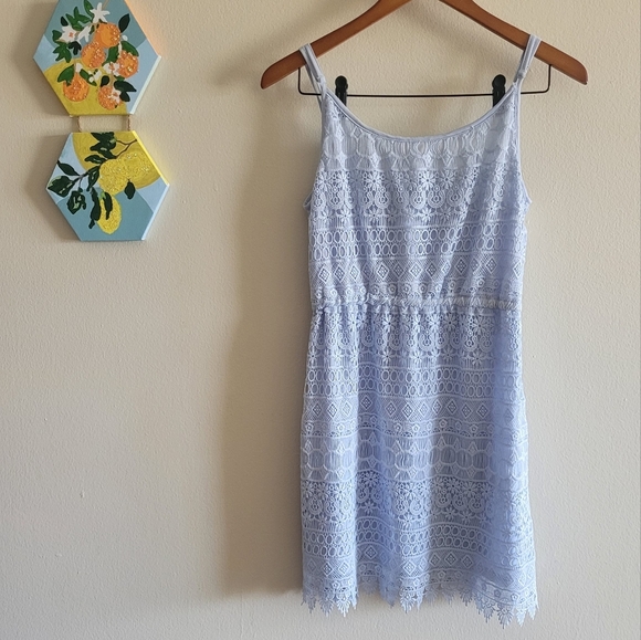 Divided Dresses & Skirts - H&M lace crochet overlay dress Women's size medium Blue